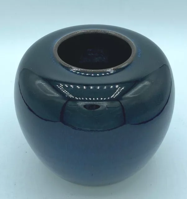 Vintage Otagiri OMC Pottery Vase Midnight Blue Glaze Made in Japan