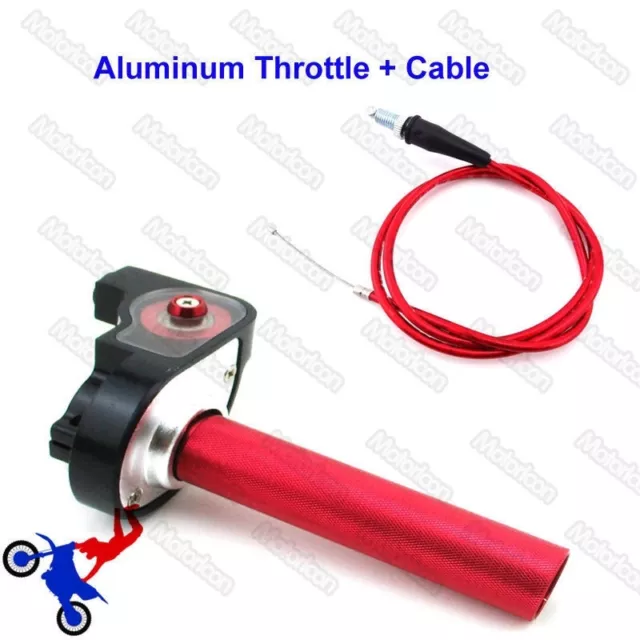 Red Twsit Handle Throttle Cable For Pit Dirt Motor Bike 50cc 70cc 90cc 110cc