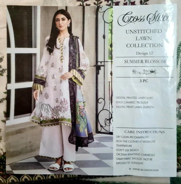 PUNTO CROCE DESIGNER PAKISTANO 3 pz tuta non cucita nuovissima