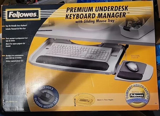 Fellowes 93801 Premium Underdesk Keyboard Managers w/Mousepads (93801)