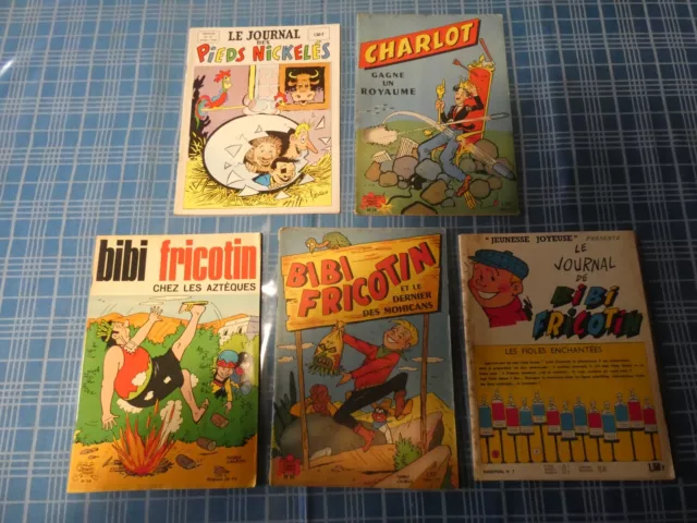 Lot de 5 revues BD Bibi Fricotin , Charlot 1962 1965 1967 1968