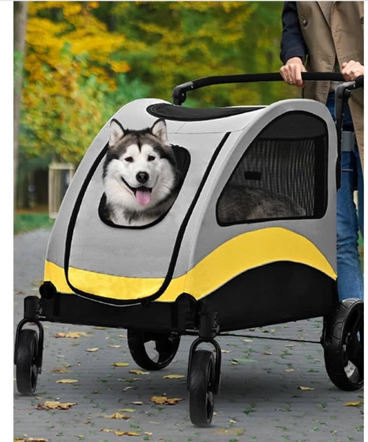 Extra Large Dog Riding EXTRA LARGE DOG Stroller Pet Pushchair Buggy Pram with 4 Wheels and ...