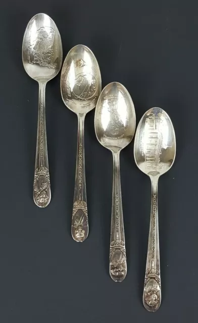 Lot of 4 Rogers manufacturing silver plated presidential spoons