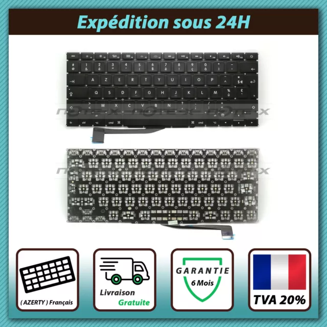 Clavier Apple MacBook Pro Retina 15" A1398 2012 à 2015 Français Azerty Fr