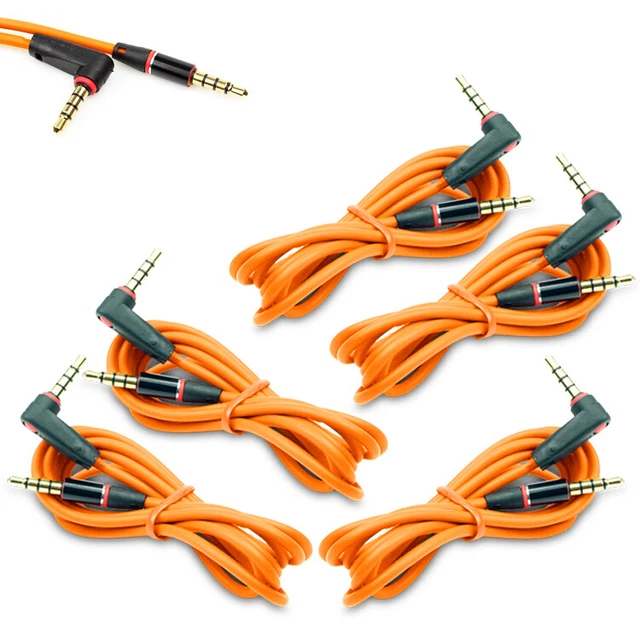 5X 4Ft 3.5Mm Aux L Audio Cable Cord Orange For Lg Optimus G2 L9 Htc One Moto X G