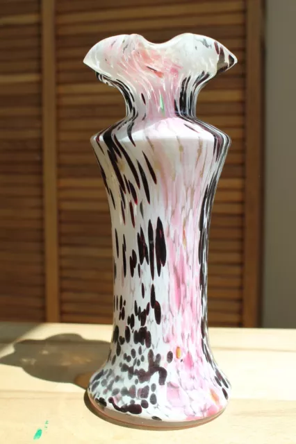 Beau Vase Carafe Soliflore Ancien Pate de Verre Clichy 1900
