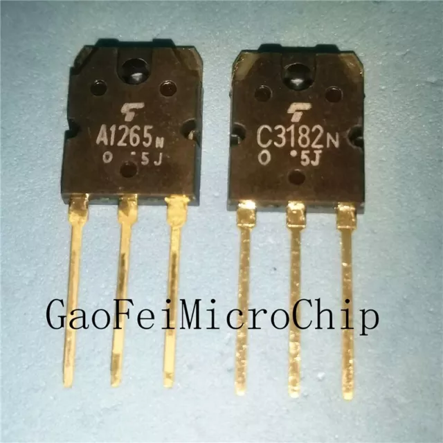 1PCS  2SA1265N + 1PCS 2SC3182N  A1265N + C3182N A1265 C3182  TO-3P  Transistor