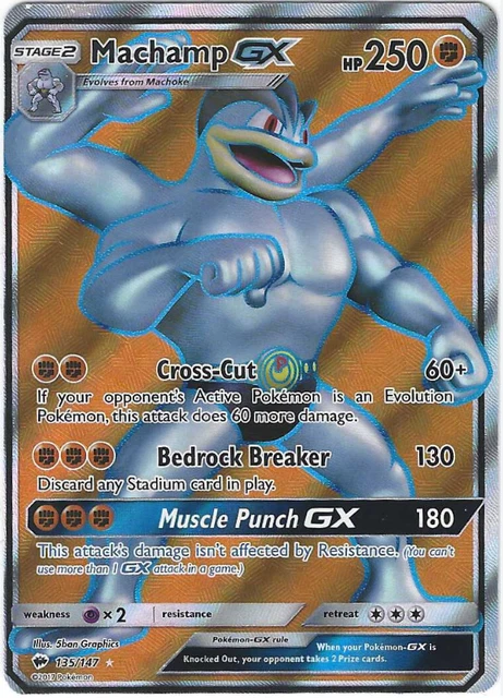 Pokemon TCG SM Burning Shadows Machamp GX Full Art 135/147