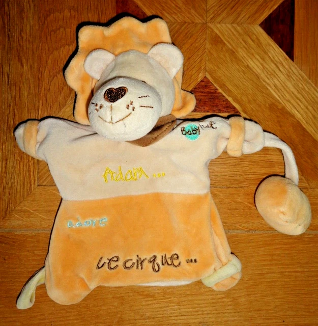 5Pa / Doudou Marionnette Baby Nat Lion Jaune Adam Adore Le Cirque  Tbe