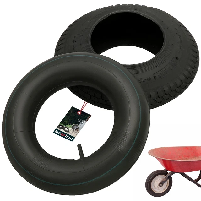 Pneu 4.00-8 Relaxdays Roue De Diable Avec Chambre à Air, Lot De 4 Pneus Rechange 3.00-4, Charge Max. 200 Kg Noir 82035496 Pneu De Brouette