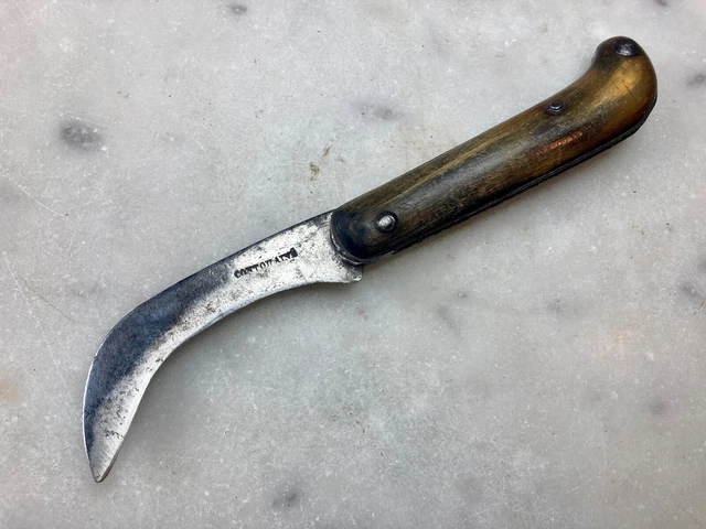 Ancien Couteau Regional Serpette "Contou À Livé" Corne Vintage Pruning Knife