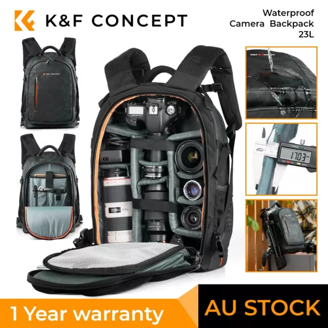 K&F Concept Multifunctional Large 25L SLR Camera Backpack for Travel Photography