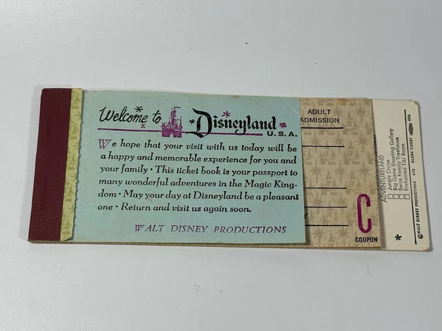 VINTAGE 1975 WALT Disney World Coupon 2 Ticket Books Magic Kingdom Club vintage-1975-walt-disney-world-coupon-2-ticket-books-magic-kingdom-club