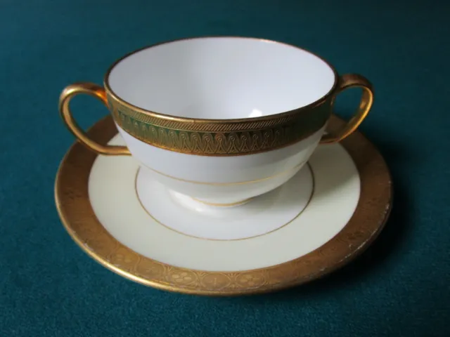 Mintons England Soup Cream Cup And Saucer Whith Gold Rim  Rare