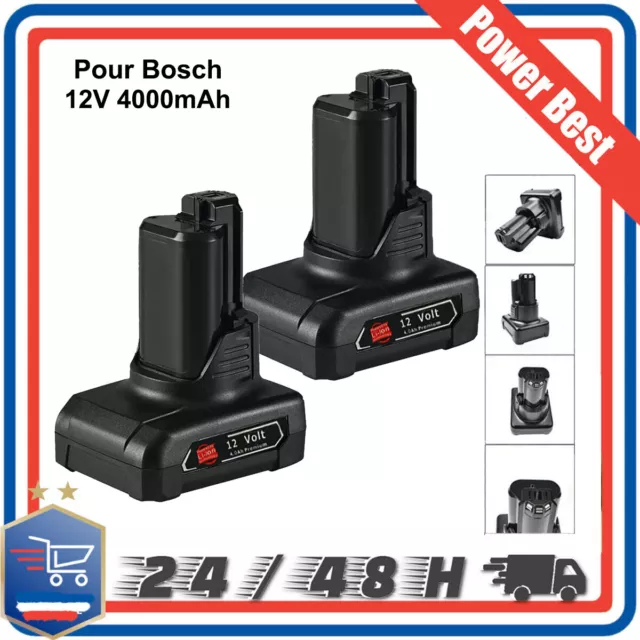 2X 12V Batterie pour Bosch GBA 1600Z0002Y GSR GOS GDR BAT411 BAT420 10,8V 4,0Ah