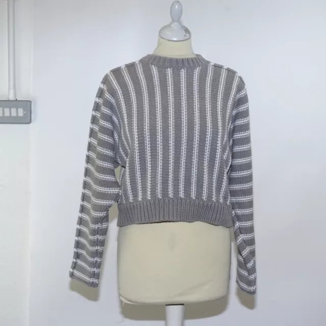 Alexander Wang 100% Cotton grey & White Chunky Knit Long Sleeve Jumper Size S