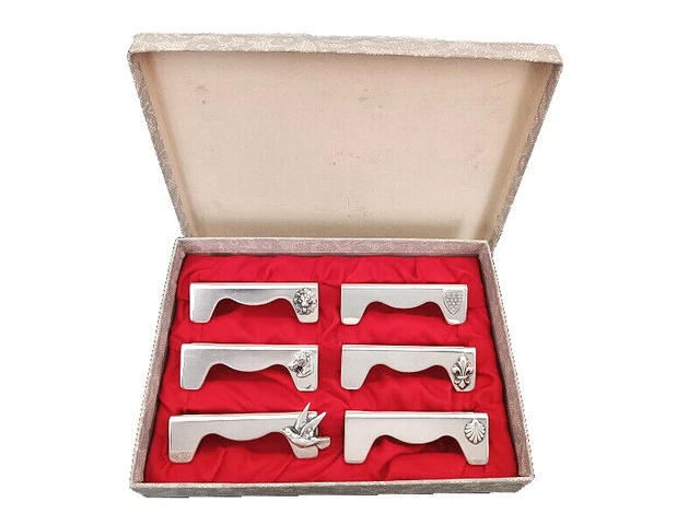 Coffret 12 Porte-couteaux En Métal Argenté, Orfèvrerie Française Années 1920-1949