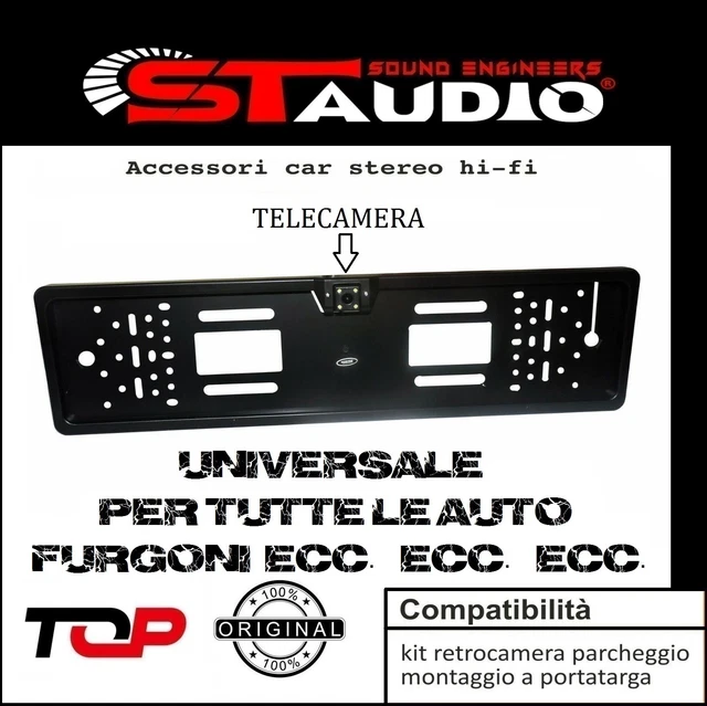 Kit Porta Targa Con Telecamera Retrovisione - 4 LED Per Auto - Telaio Europeo - Foto 10
