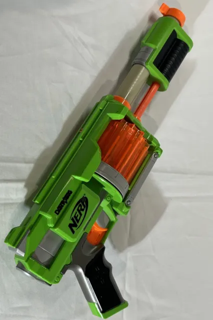 Fury Fire Pump Action Revolver Nerf Gun Green Team Dart Tag - 10 Dart Barrel