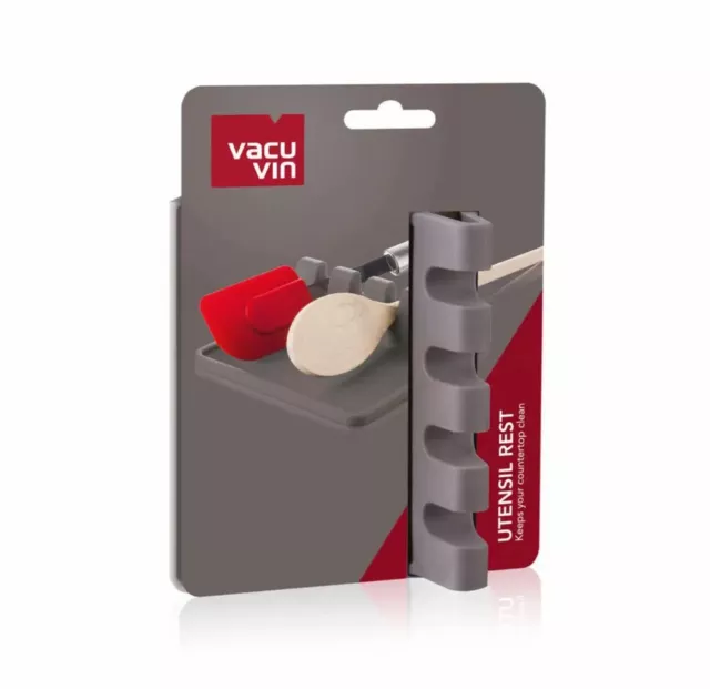 Vacu Vin Kitchen Utensil Tray Cooking Spoon Holder Spoon Tray Grey