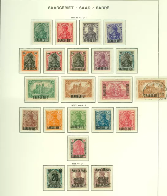 Briefmarken, Saargebiet, nahezu kpl. Sammlung , gefalzt oder gestempelt