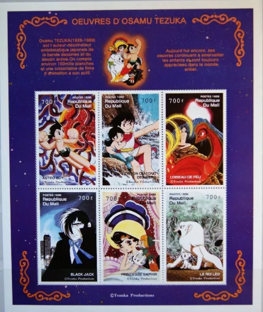 MALI 1998 2016-21 Bday Osamu Tezuka Comics Zeichentrickfilme Cartoons MNH