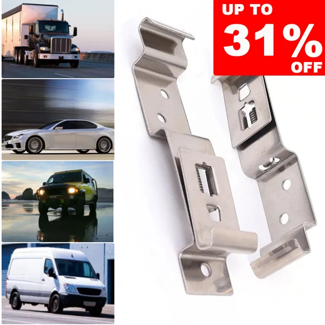 2x Edelstahl Nummernschild Clip Halter Federrahmen Halterung Klemme für Auto