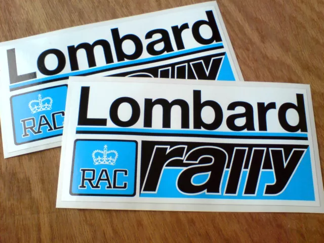 LOMBARD RAC RALLY Blue Motorsport Classic Stickers Decals 2 off 150mm