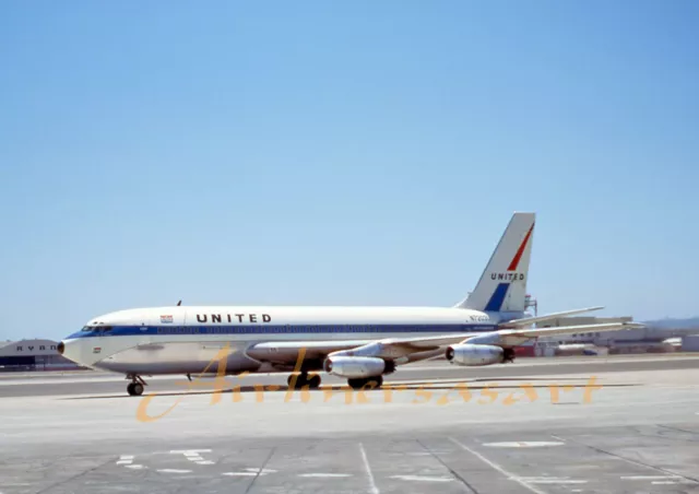United Airlines Boeing 720-022 N7203U at SAN in July 1963 8"x12" Color Print