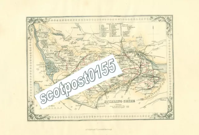 Stirlingshire map Fullarton c1850