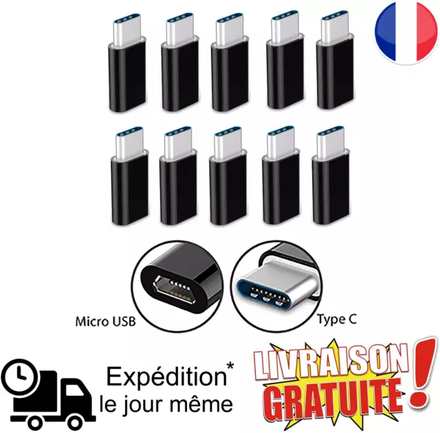 LOT Adaptateur USB 3.1 Type C femelle vers Micro USB male