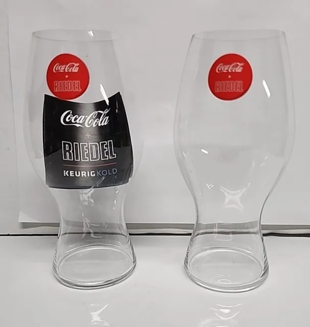 Riedel Crystal Coca-Cola Glass 17 oz Set of 2 Exquisite Glass Coke Keurig Kold