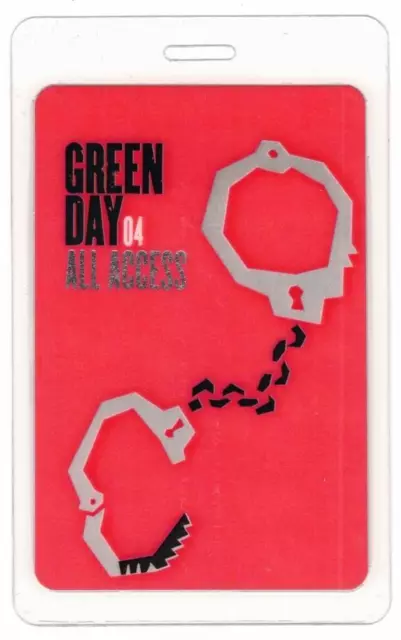 Green Day American Idiot Tour 2004. All Access Laminate Backstage Pass