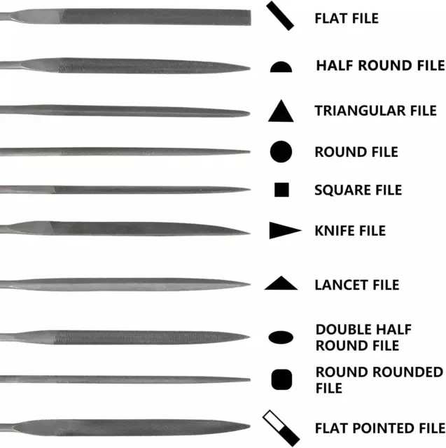 Juego de Limas de Aguja de 10 Piezas Juego de Limas de Acero Alto Carbono Nueva 3