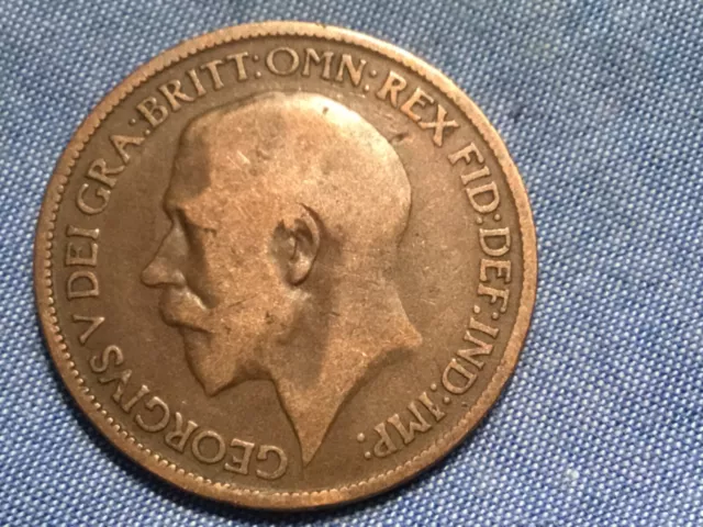 1918 George V British Halfpenny