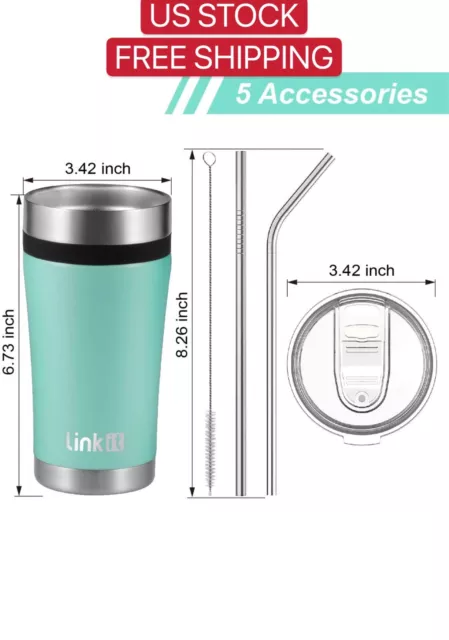 20oz Stainless Steel Tumbler  Cup Double Wall Insulated with lids and straws