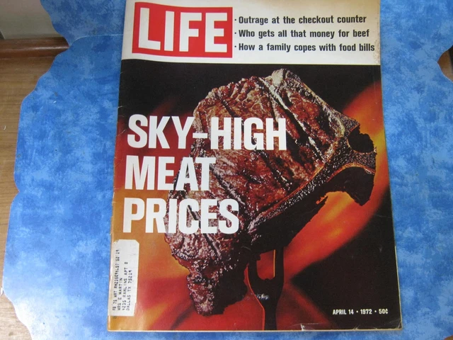 VINTAGE LIFE MAGAZINE April 14, 1972 SKY-HIGH MEAT PRICES £4.48 ...