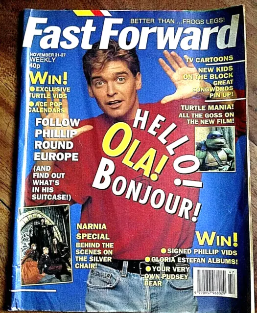 Vintage Mag Phillip Schofield(youthful) Cover Fast forward Mag Nov 1990