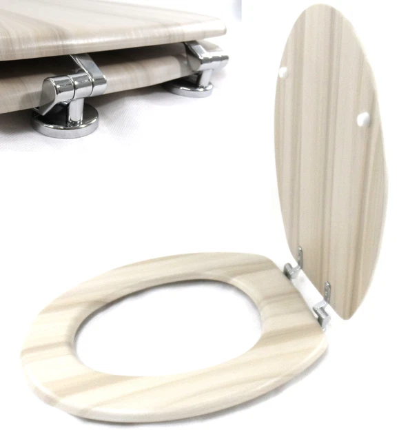 BRAND NEW LUXURY Bathroom Mdf Wooden Toilet Seat Seats Wc Heavy Duty