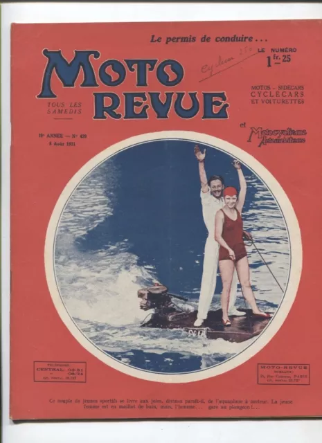 Moto Revue N°439  ;  8 aout 1931 : les motos de course actuelle