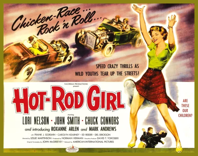 Decoration Poster.Home room art.Interior design.Hot Rod Girl movie.Car race.7412