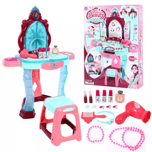 Girls' Beauty Dresser Table Kid Sized Vanity Set Fashion Makeup Accessories