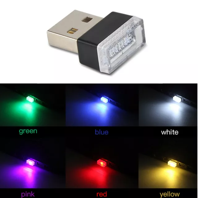 Car USB LED Light 5V Auto Atmosphere Emergency Lamp Multi-Colour Universal