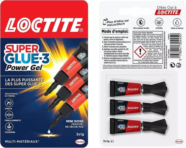 Sekundenkleber Loctite Super Glue 3 Power Gel Mini Tube Henkel stark 1-12Stk.