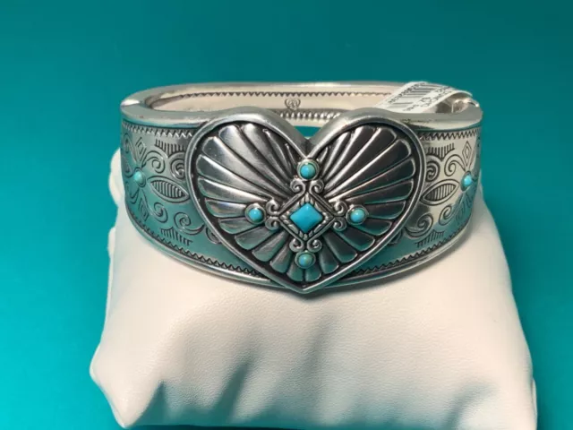 🌸Brighton  Indie Concho Howlite Heart Bangle Bracelet (B37) NWT