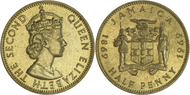 Jamaica: ½ Penny nickel-brass 1969 - UNC
