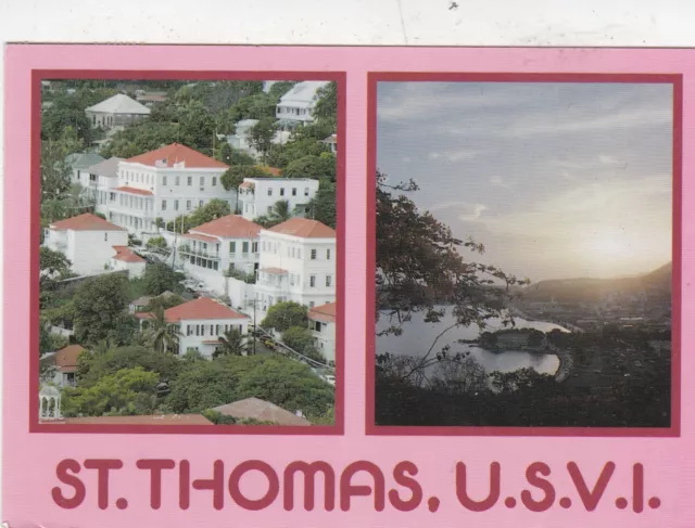 St Thomas US Virgin Islands Multiview Postcard posted 1989 VGC