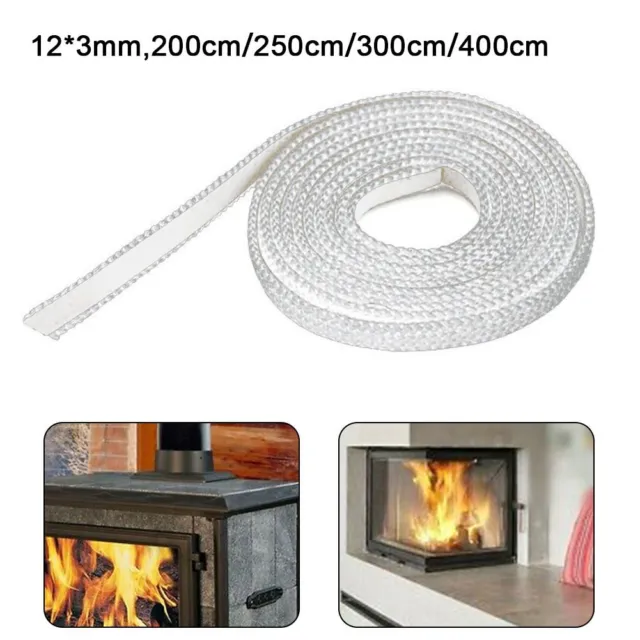 White Fiberglass Pellet Stove Heating Gasket with Self adhesive 12x3mm