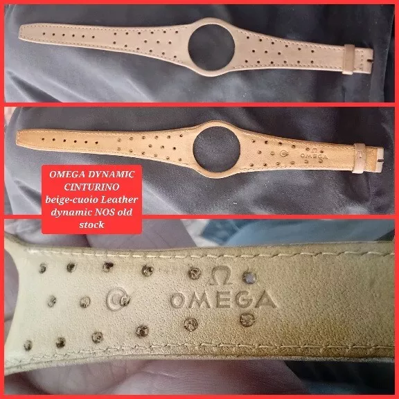 OMEGA DYNAMIC CINTURINO beige-cuoio Leather dynamic NOS old stock