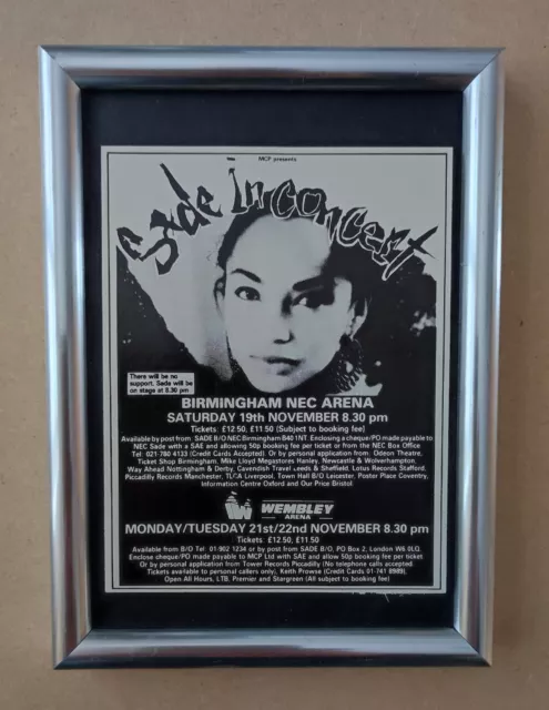 Sade UK Tour Original UK Press Advert 1988